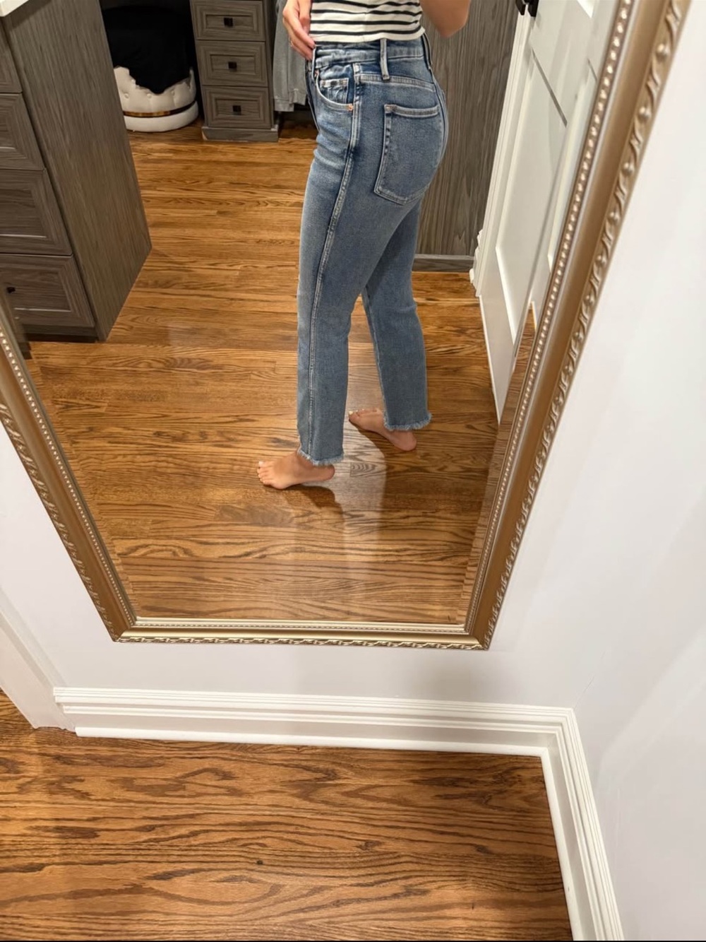 Good American Good Curve Straight Leg Jeans Blue Waist 4
